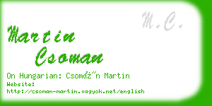 martin csoman business card